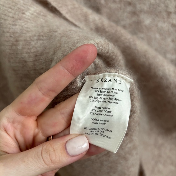 La Maille Sezane Women's Soft Gray/Cream Cardigan Sweater Size Small - Picture 5 of 5